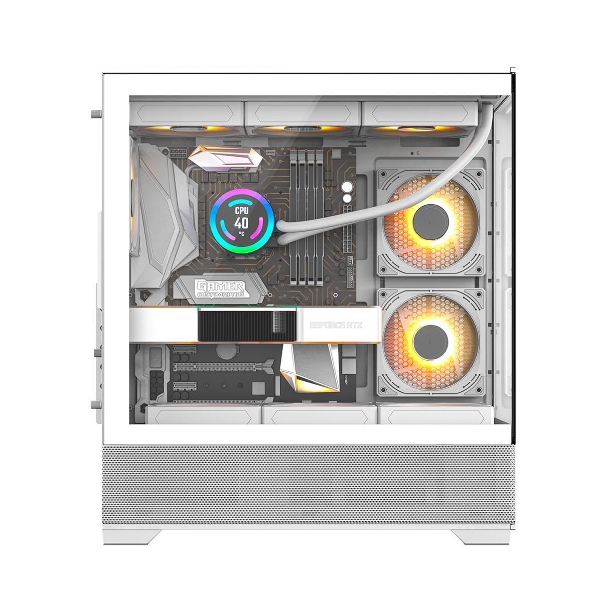 Havit CF925 Tamperlı Cam Gaming Oyuncu Kasası 3 Fanlı Beyaz - Kumandalı ve Modüllü ITX/M-ATX/ATX/E-ATX Uyumlu
