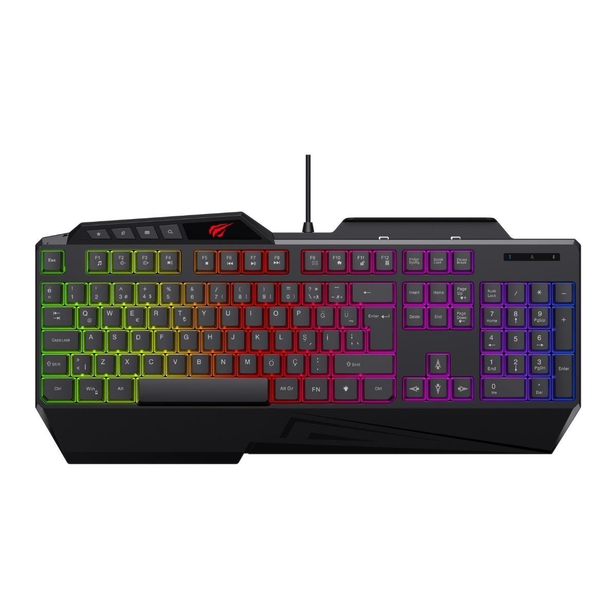Havit Gamenote KB488L RGB Gaming Klavye Türkçe - Siyah