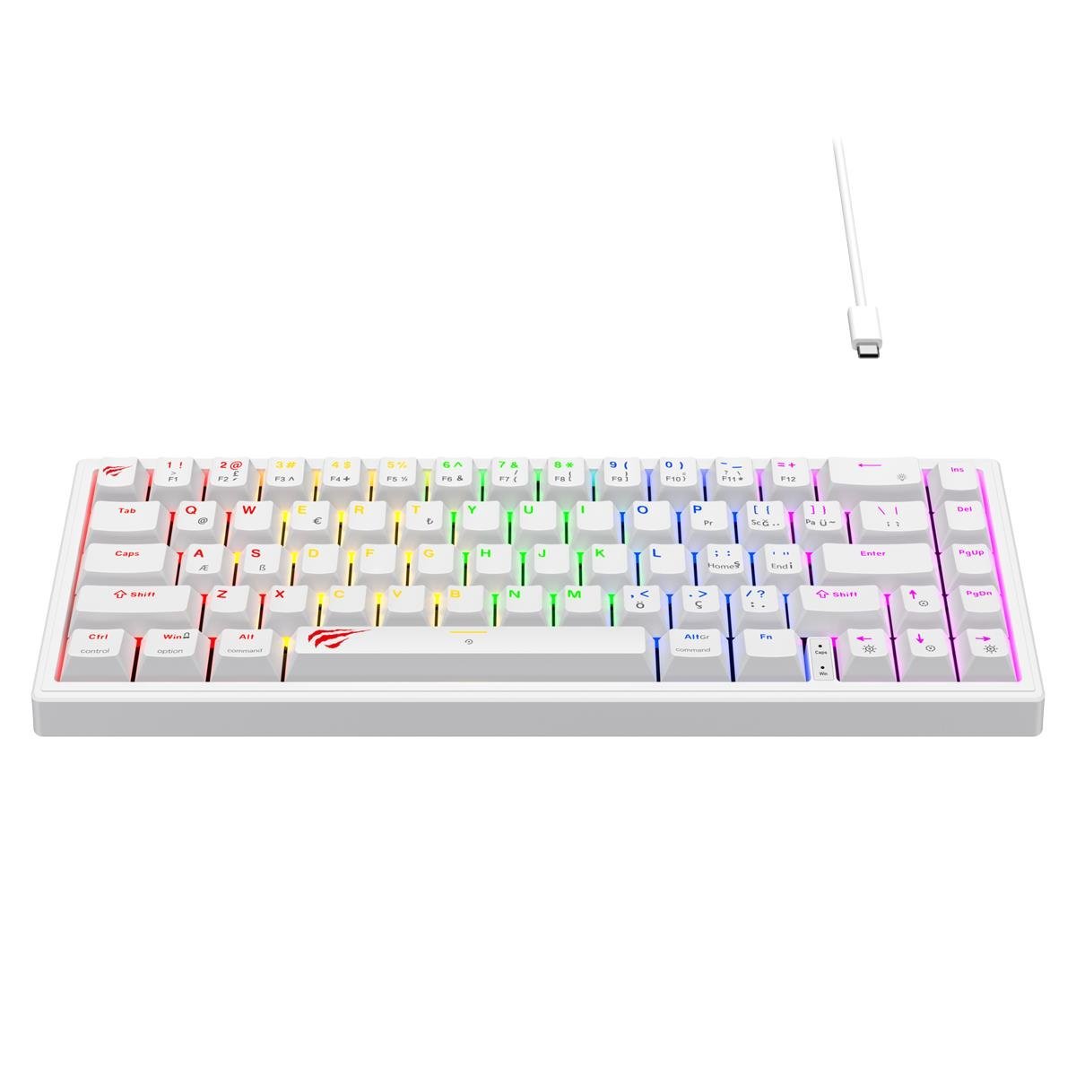 Havit Gamenote KB874L Mekanik Red Switch Gaming %60 Klavye - Beyaz