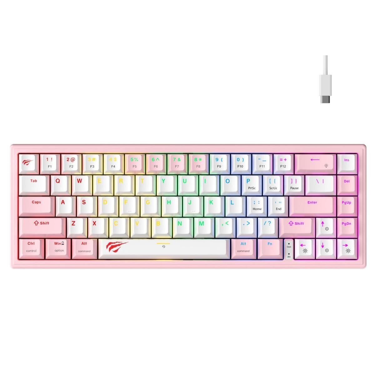 Havit Gamenote KB874L Mekanik Red Switch Gaming %60 Klavye - Pembe