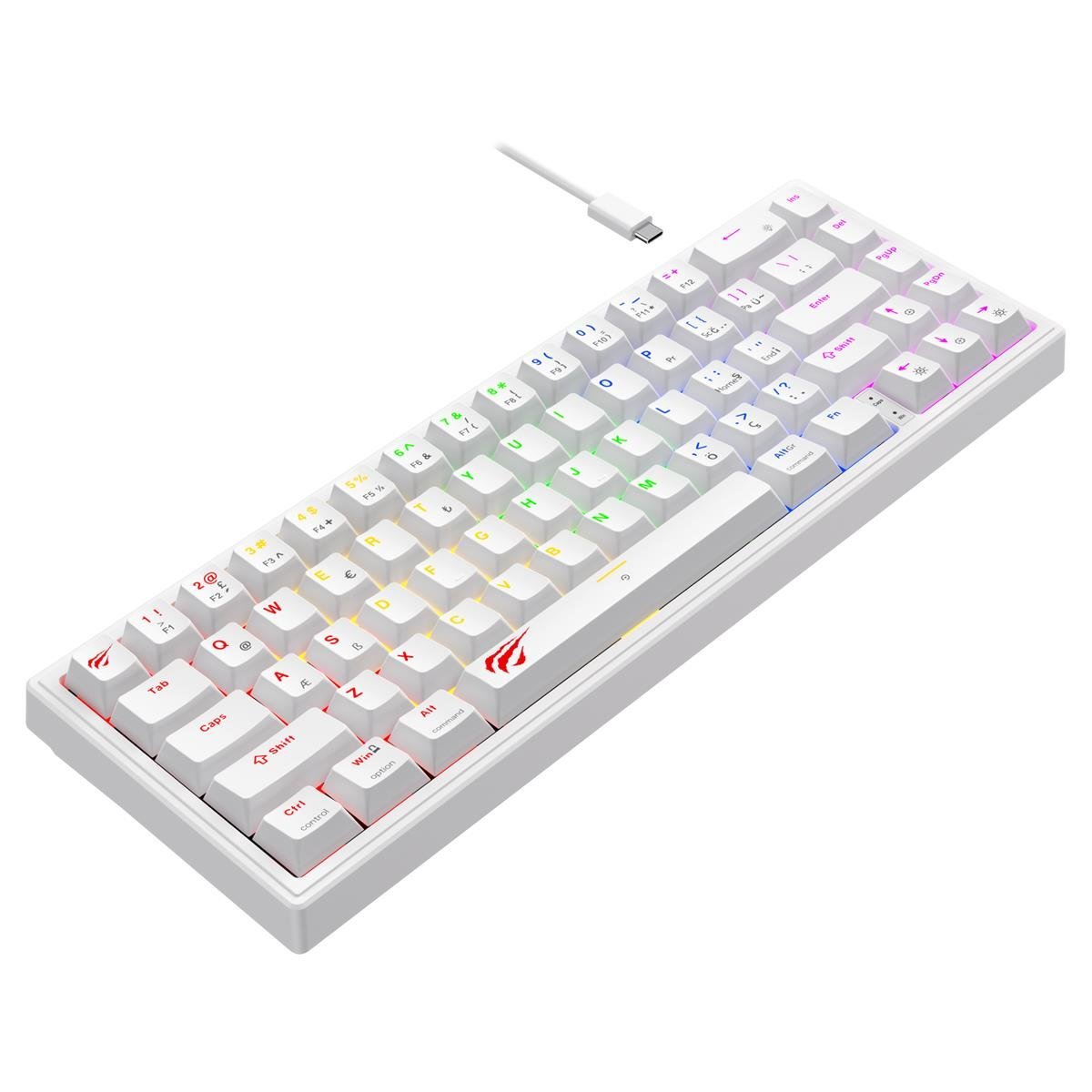 Havit Gamenote KB874L Mekanik Red Switch Gaming %60 Klavye - Beyaz