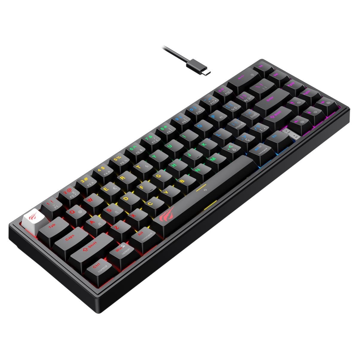 Havit Gamenote KB874L Mekanik Red Switch Gaming %60 Klavye - Siyah