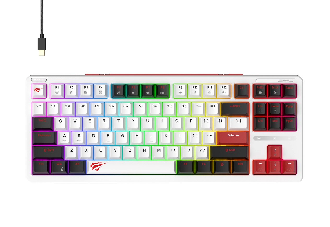 Havit Gamenote KB902L Gasket RGB Mekanik Klavye - Red Switch