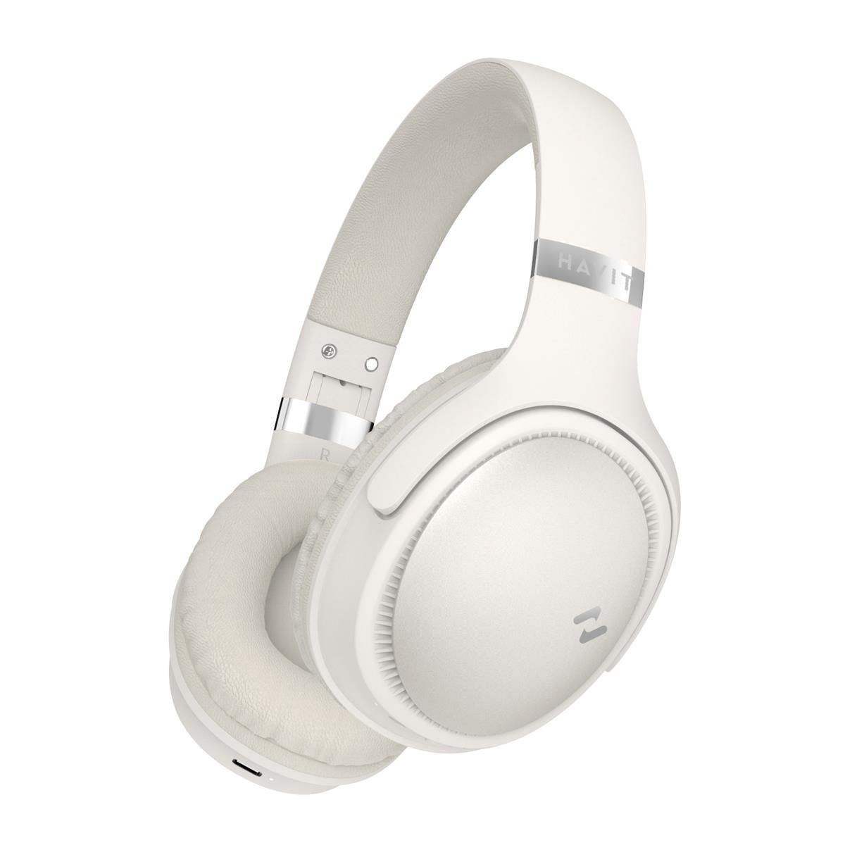 Havit H630BT Katlanabilir Kafa Üstü Mikrofonlu Bluetooth Kulaklık - 36 Saat Kullanım Bluetooth V5.3-Bej