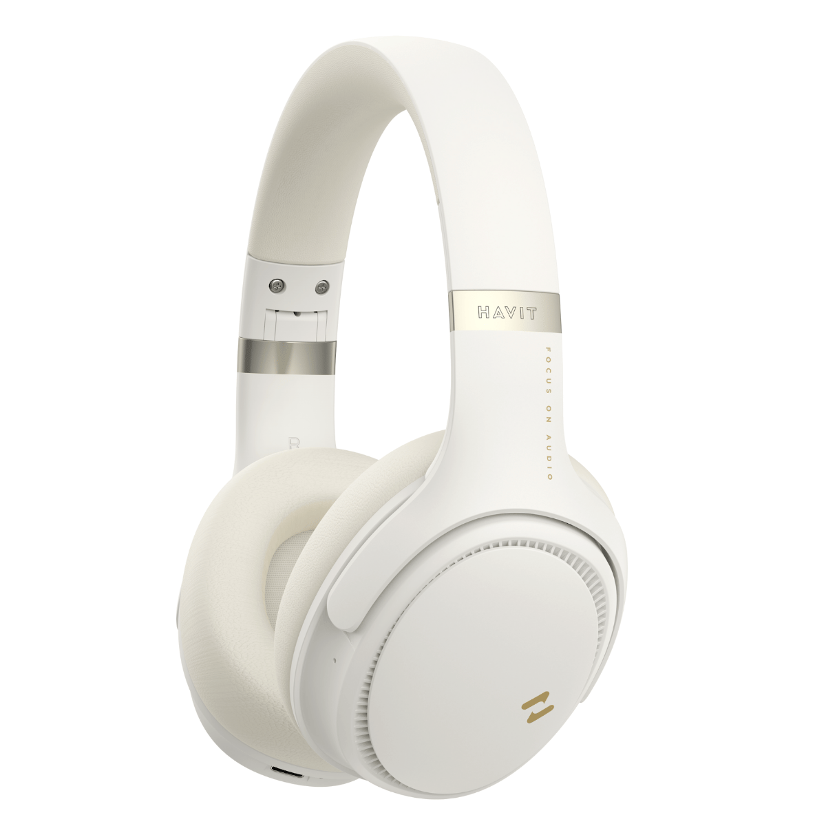 Havit H630BT PRO ANC Kulak Üstü Katlanabilir Bluetooth Kulaklık - 50 Saat Batarya Çift Cihaz Desteği - Bej