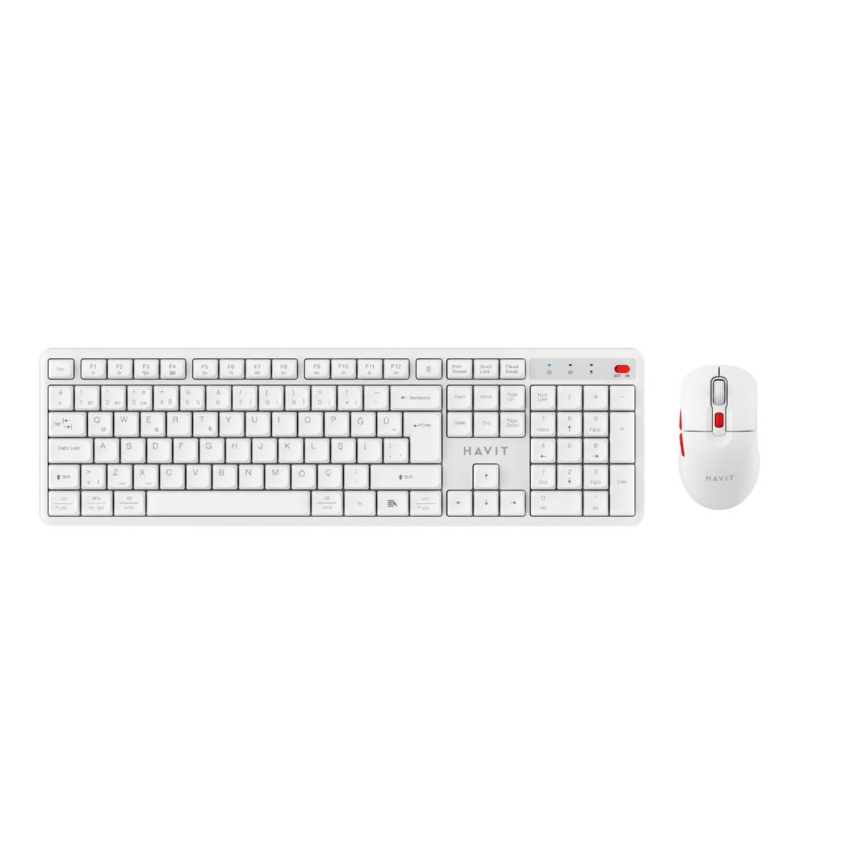 HAVIT KB261WB KABLOSUZ 2.4GHZ  KLAVYE MOUSE SET BEYAZ