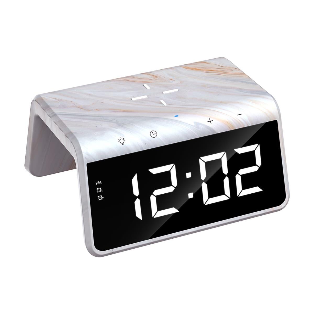 Havit W320 Hızlı Wireless Şarj, Saat ve Gece Lambası (Fast 15W) - Bej