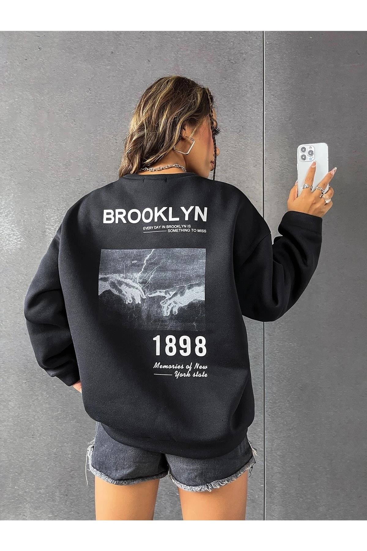 Kadın Brooklyn Baskılı Sweatshirt