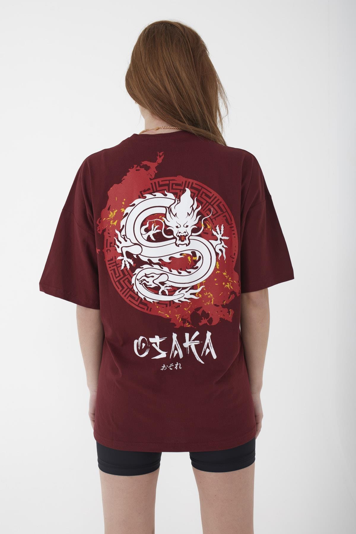 Unisex Oversize Osaka Baskılı Salaş Kesim T-shirt