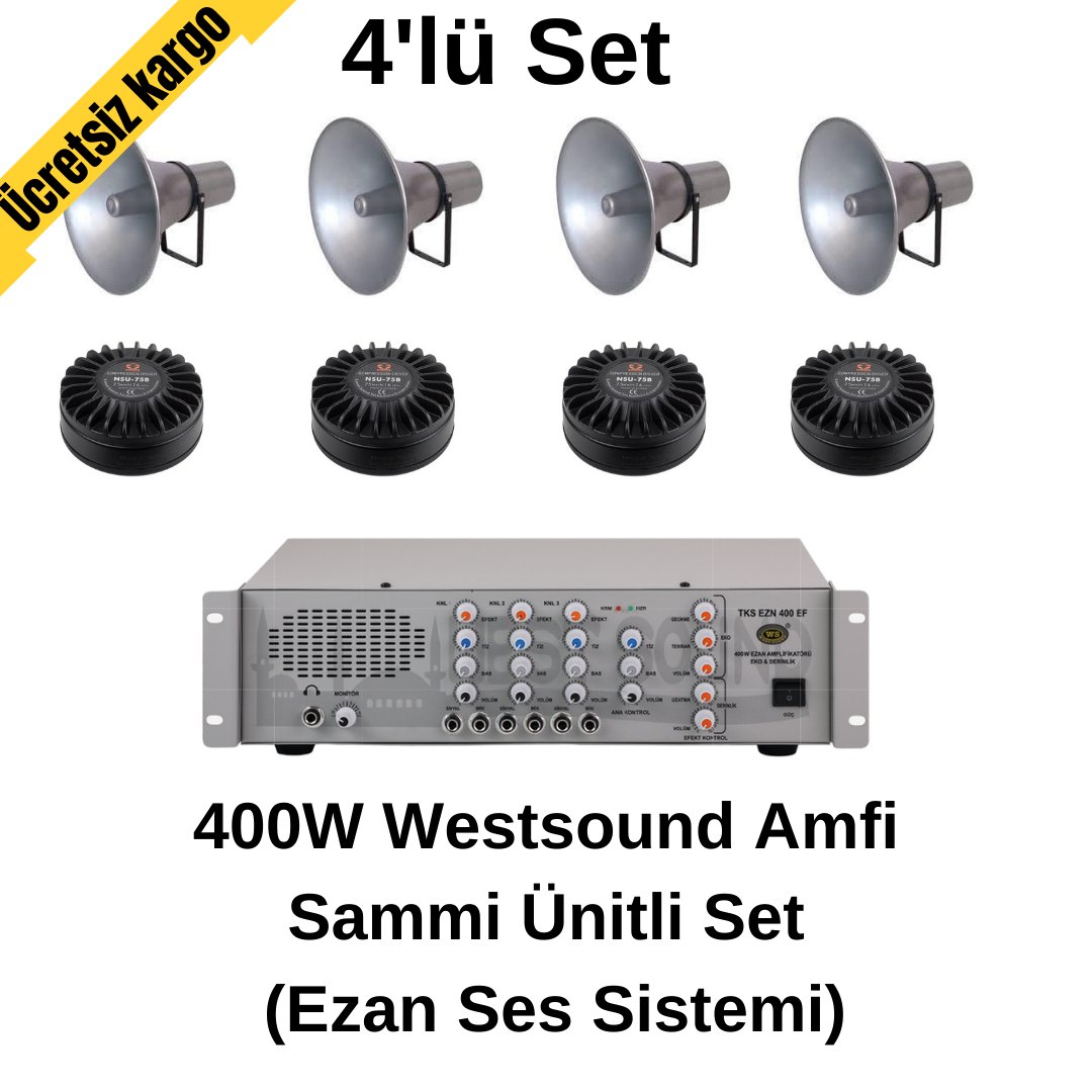 Westsound TKS EZN400Watt Sammi Ünitli 4'lü Set
