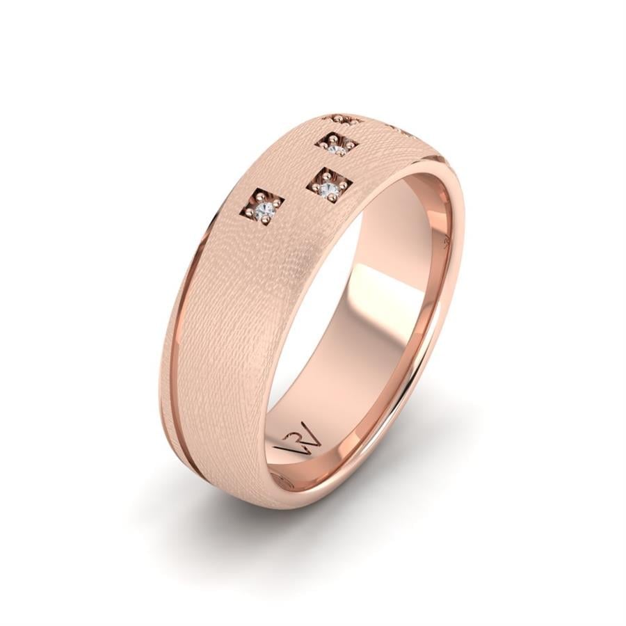 Womens wedding rings with stones Alluring Season Rose Gold