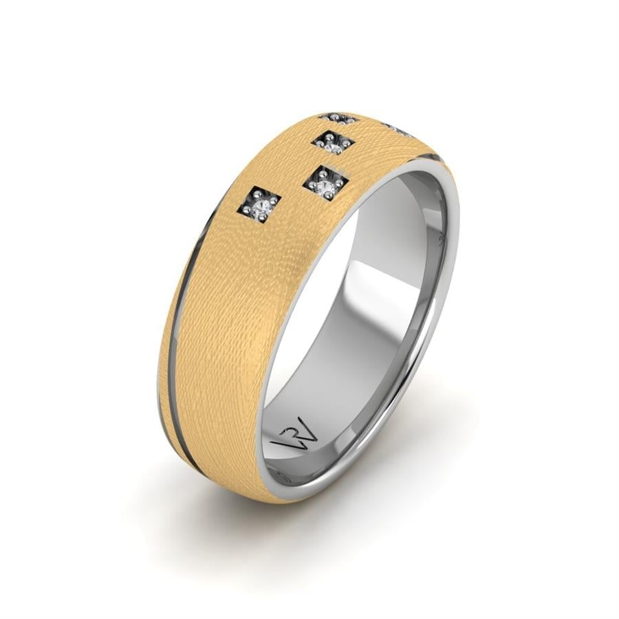 Wedding rings with stones for women Alluring Season Yellow And White Gold