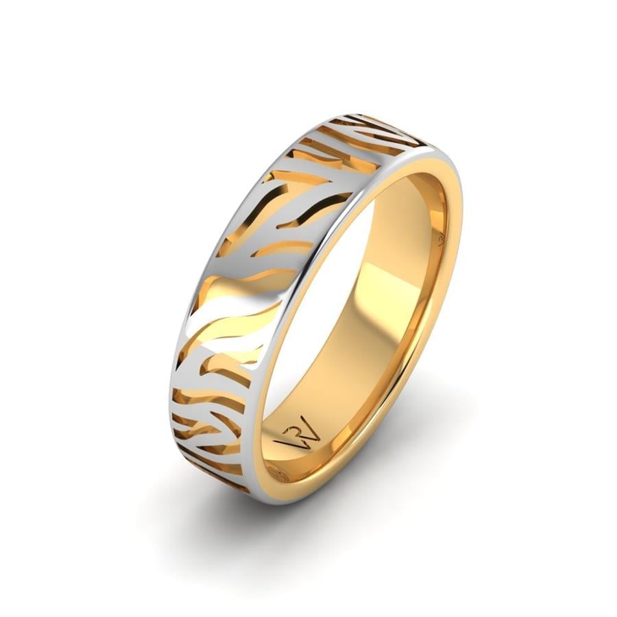 Alliances avec pierres femme Alluring Fancy Or Jaune Et Blanc