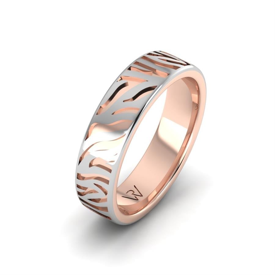 Alliances avec pierres femme Alluring Fancy Or Rose Et Blanc