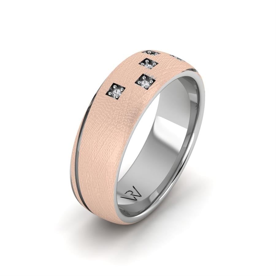 Womens wedding rings with stones Alluring Season Rose Gold And White