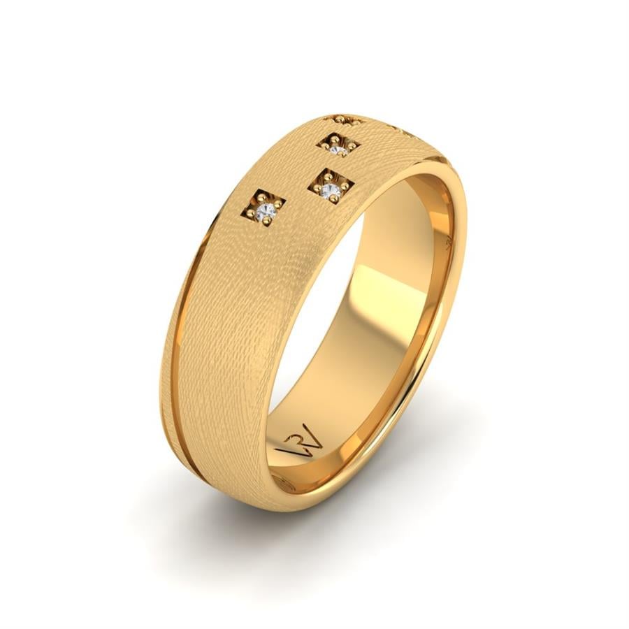 Womens wedding rings with stones Alluring Season Yellow Gold