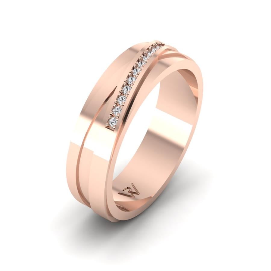 Alliances Avec Pierres Femme Amity Or Rose