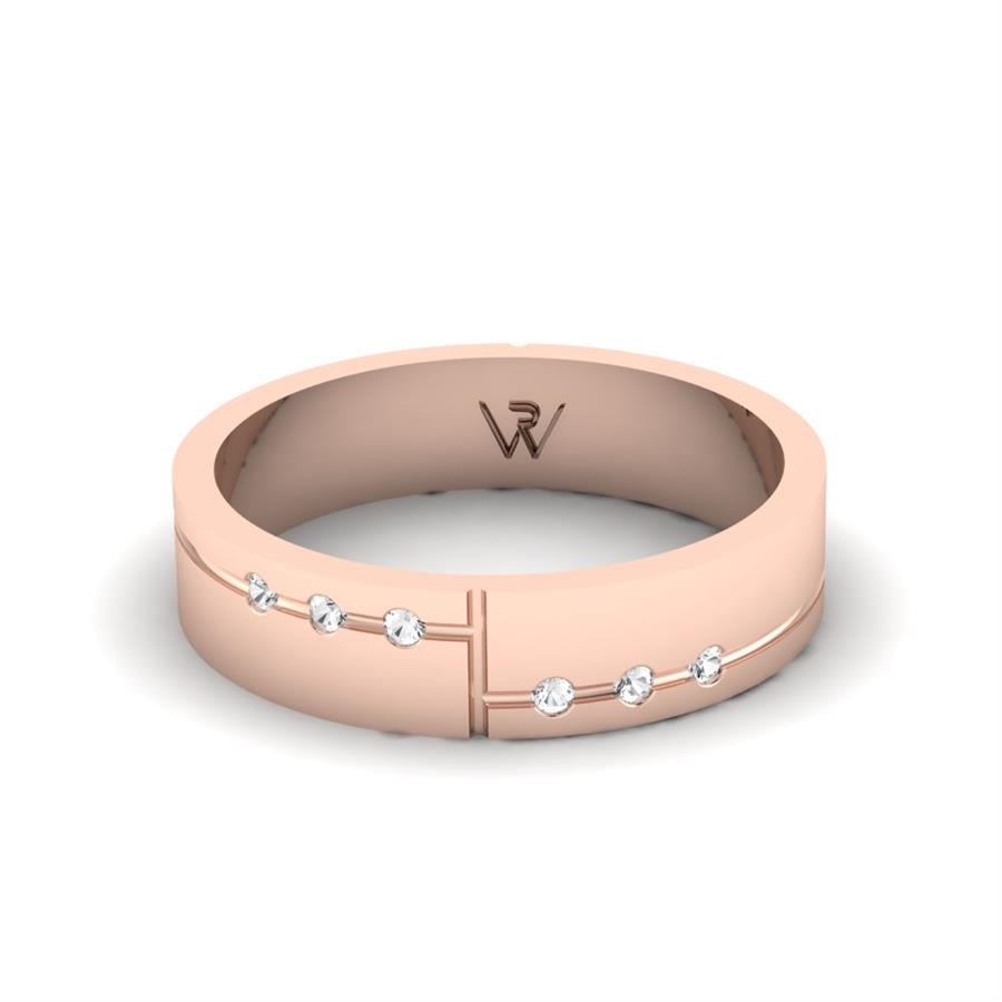 Alliances Avec Pierres Femme Bouillonné Or Rose
