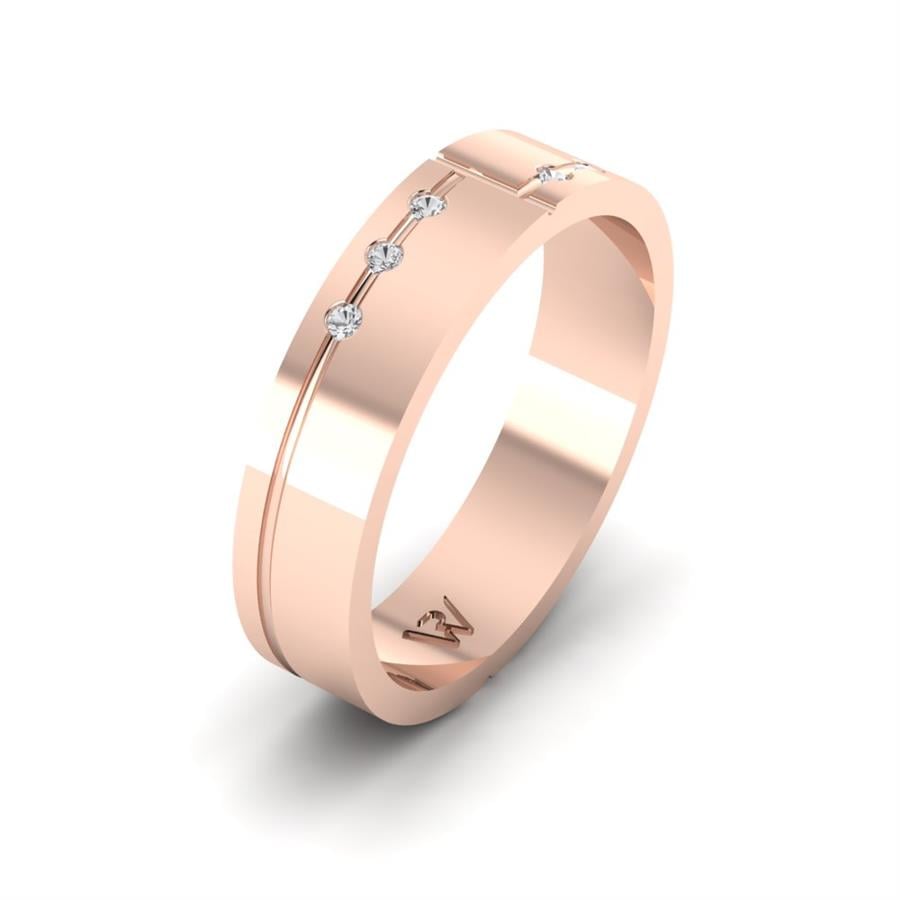 Alliances Avec Pierres Femme Bouillonné Or Rose