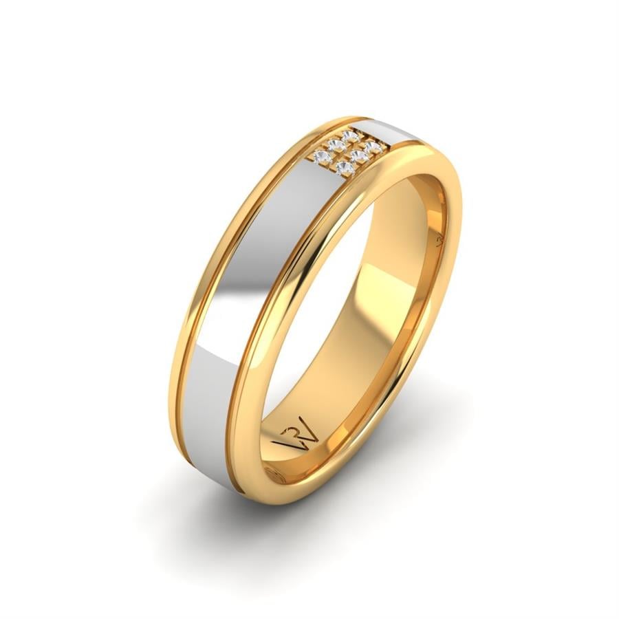 Alliances avec pierres femme Charming Choice Or Jaune Et Blanc