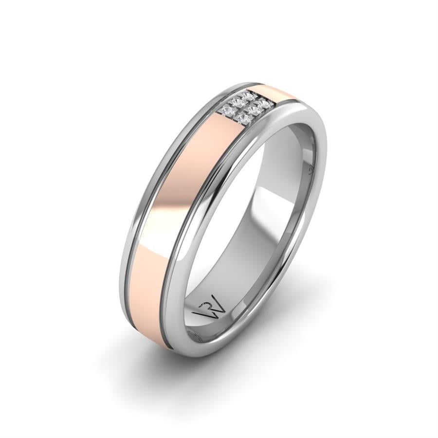 Alliances avec pierres femme Charming Choice Or Blanc Et Rose