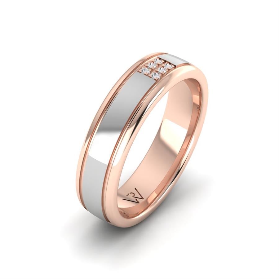 Alliances avec pierres femme Charming Choice Or Rose Et Blanc