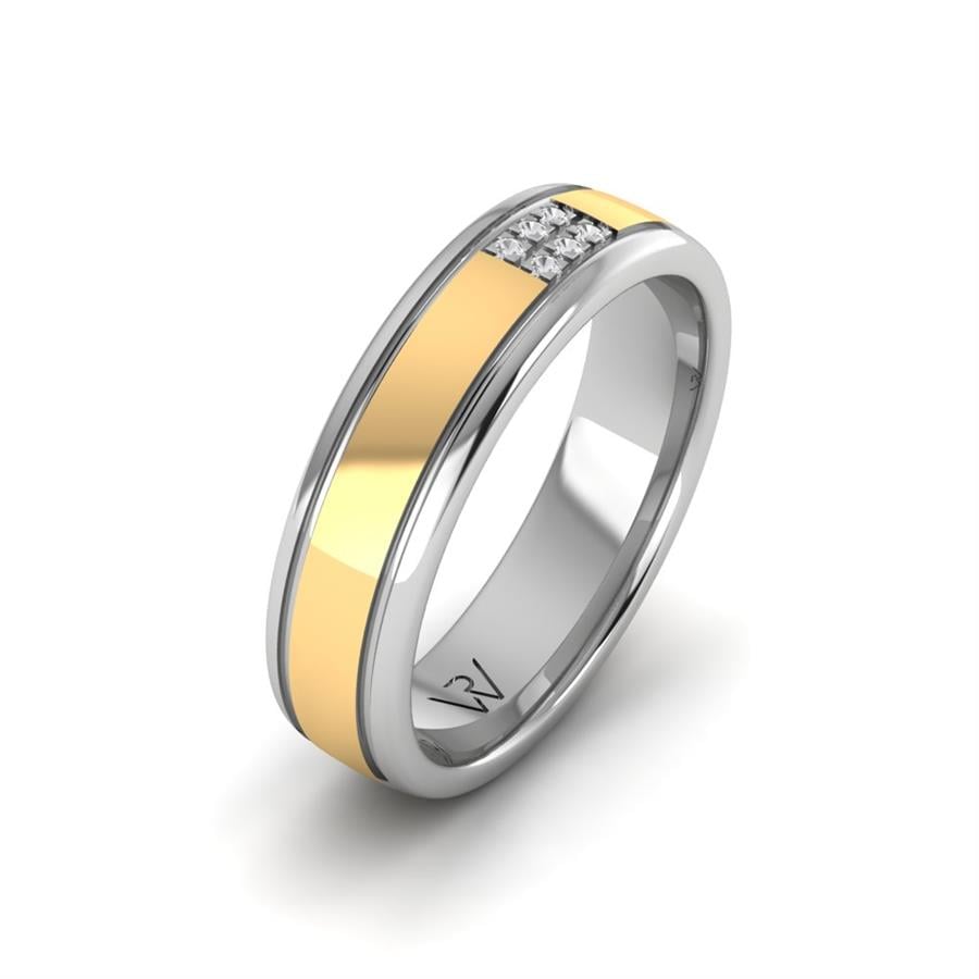 Alliances avec pierres femme Charming Choice Or Blanc Et Jaune