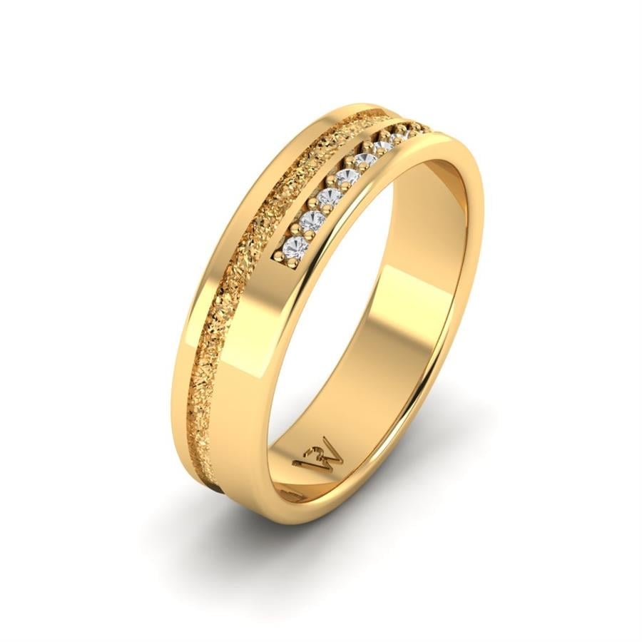 Alliances Avec Pierres Femme Flamboanté Or Jaune