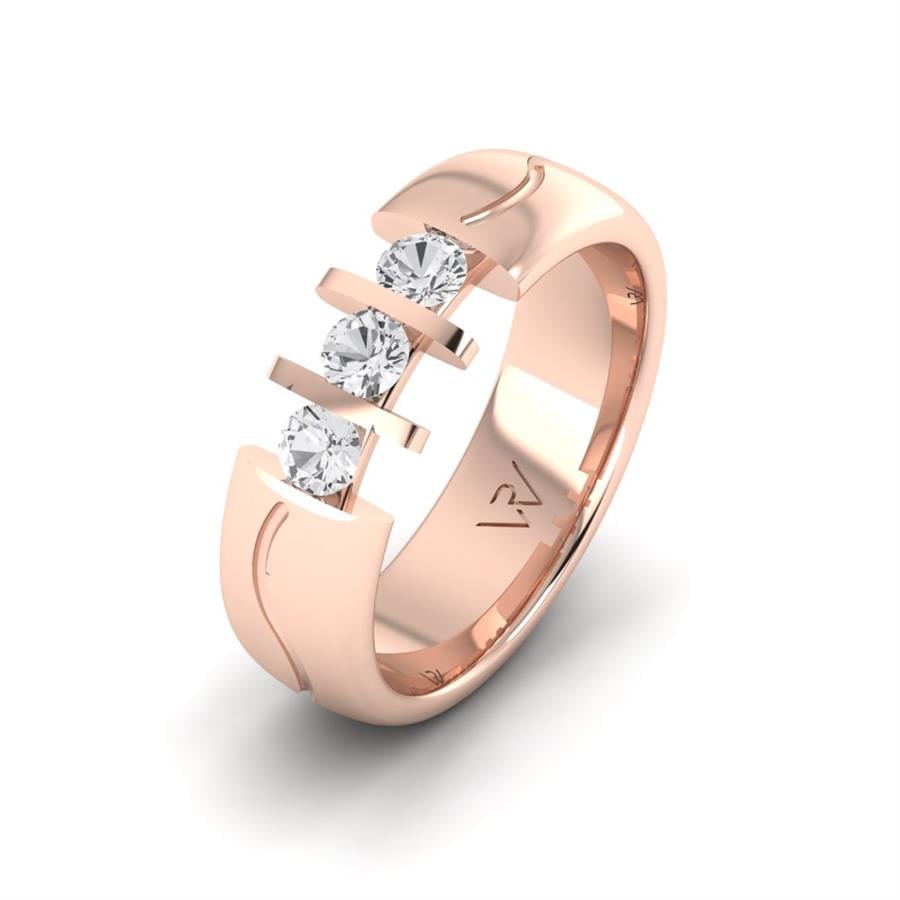 Wedding rings with stones for women Glowing Beauty Rose Gold