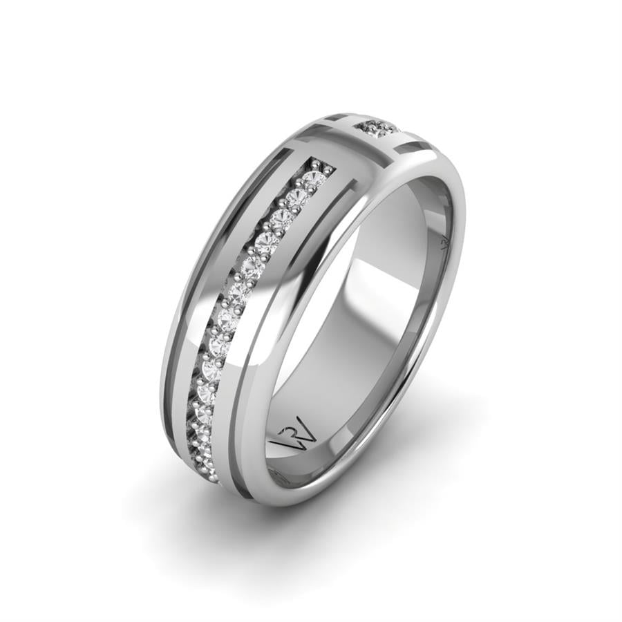 Alliances avec pierres femme Liam Or Blanc