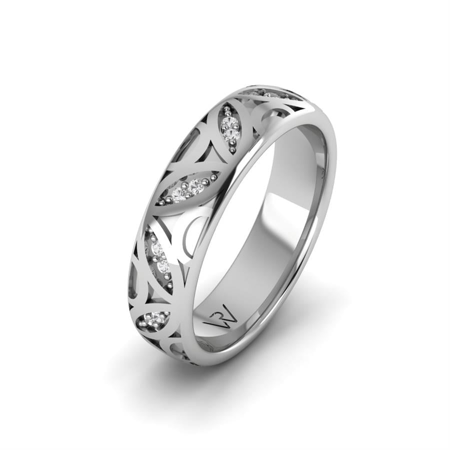 Wedding rings with stones for women Mila White Gold