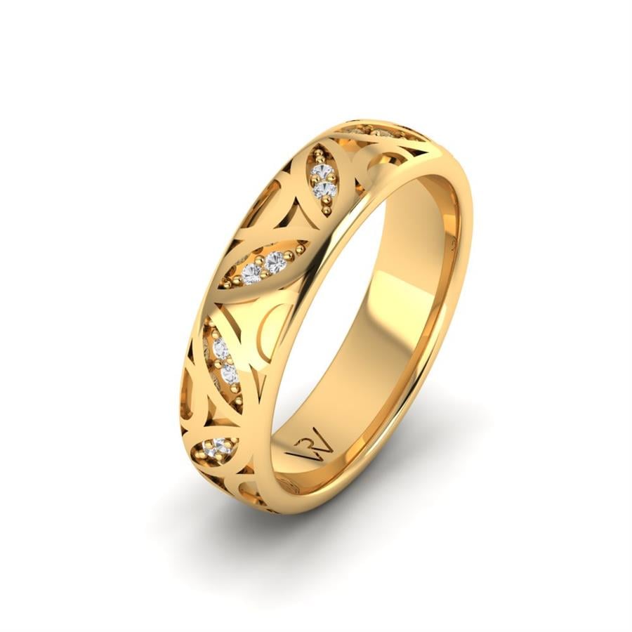 Wedding rings with stones for women Mila Yellow Gold