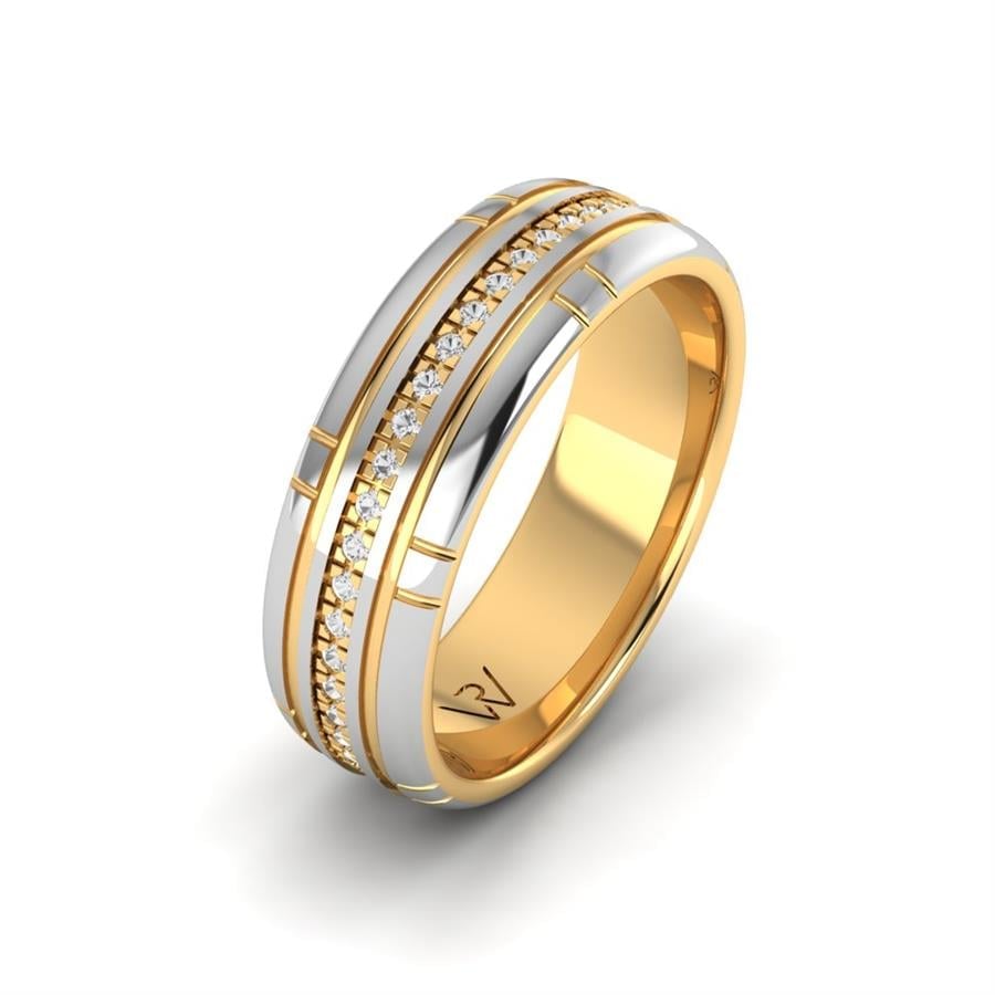 Alliances avec pierres femme Noble Paradise Or Blanc Et Jaune