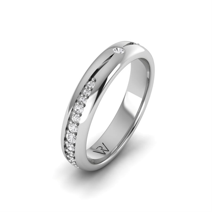 Alliances Avec Pierres Femme Perle Or Blanc