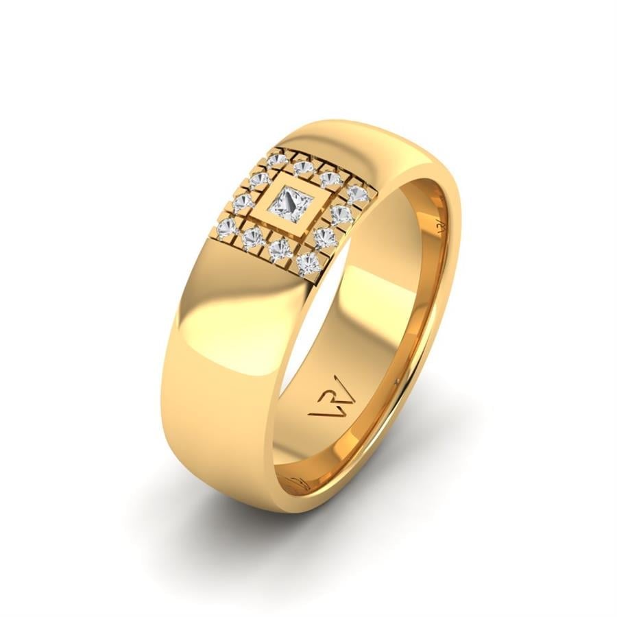 Wedding rings with stones for women Shamrock Yellow Gold