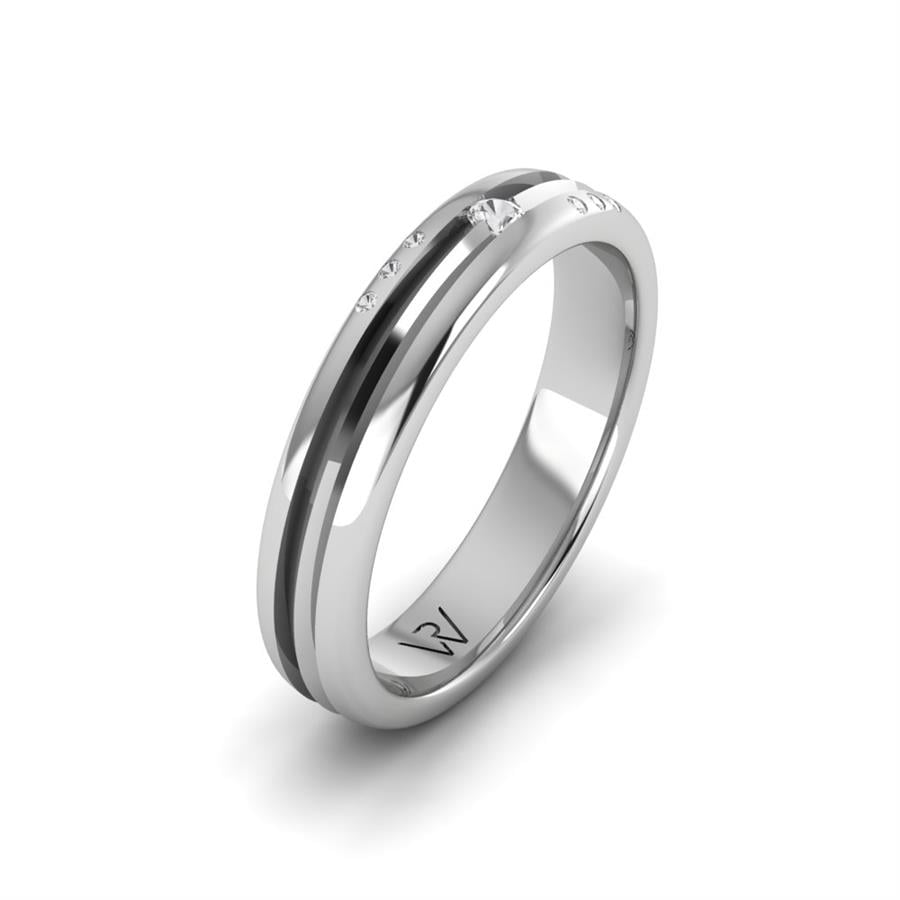 Alliances Avec Pierres Femme Soie Or Blanc