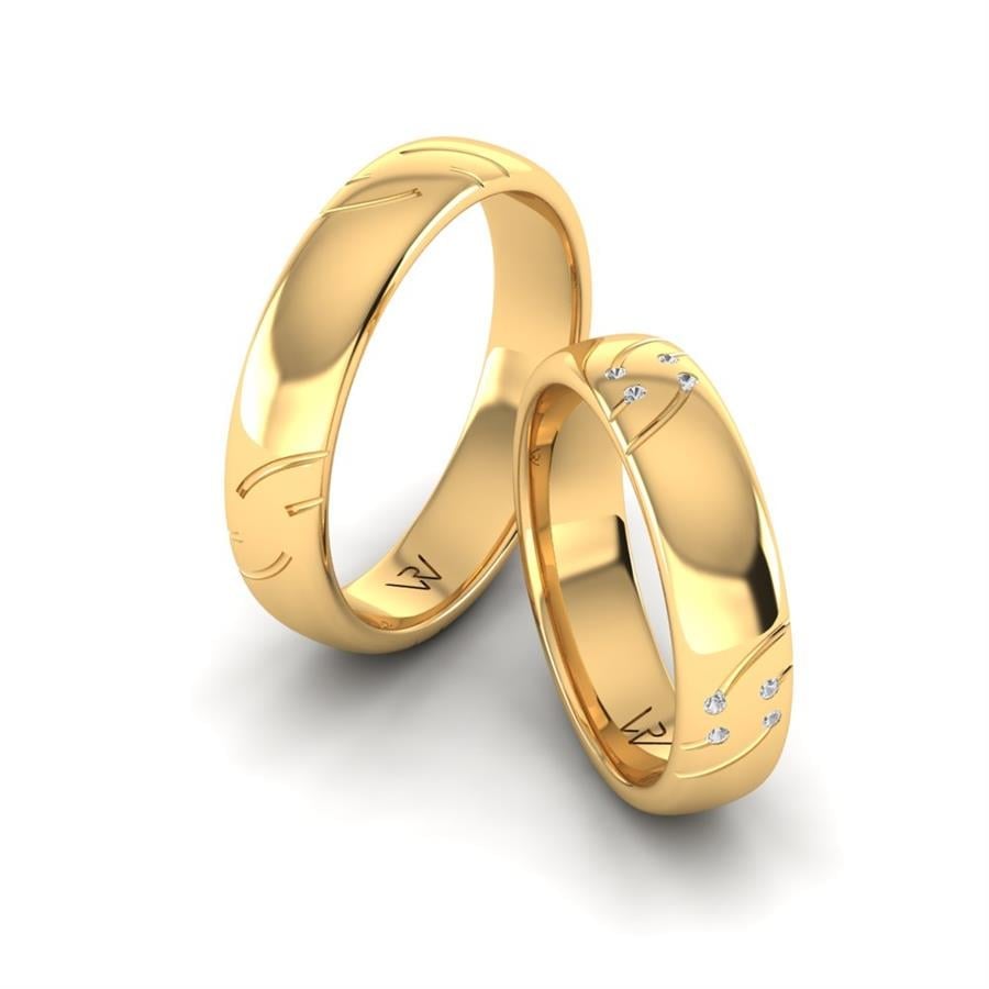 Classic Aliah Yellow Gold Wedding Rings
