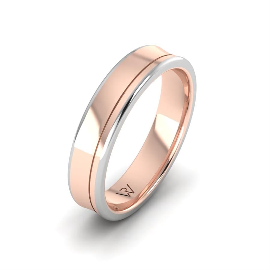 Alliances classiques homme Heavenly Gloss Or Rose Et Blanc