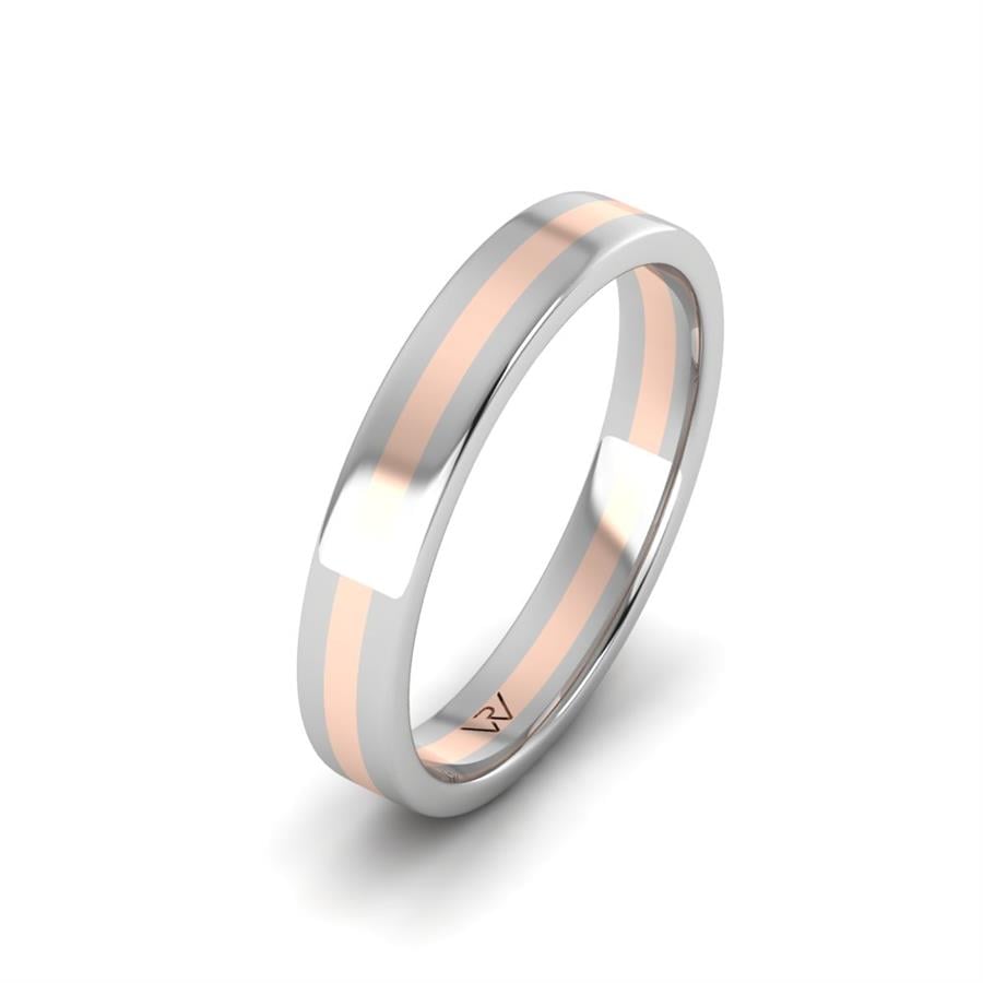Alliances classiques homme Natural Alluring Or Blanc Et Rose