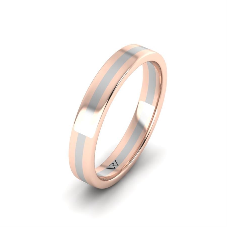 Alliances classiques homme Natural Alluring Or Rose Et Blanc