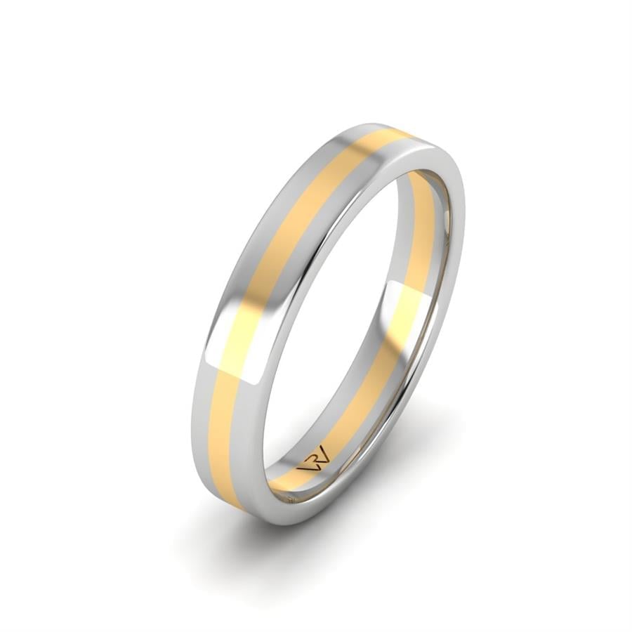 Alliances classiques homme Natural Alluring Or Blanc Et Jaune