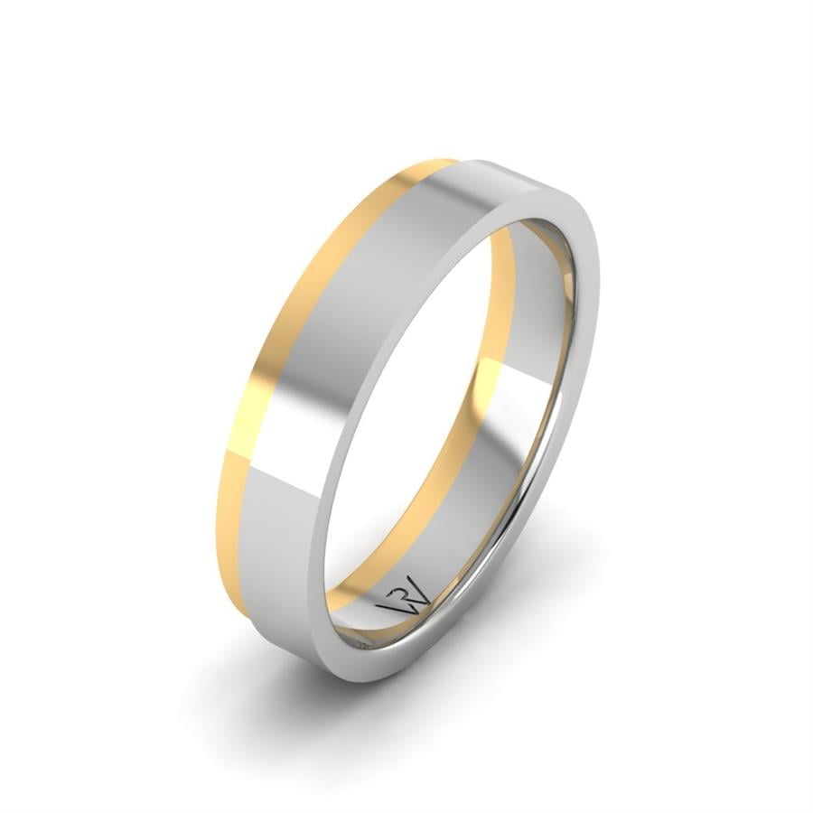 Classic men's wedding rings Stirring White And Yellow Gold
