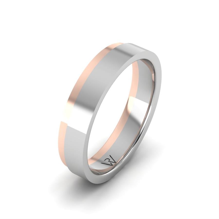 Classic mens wedding rings Stirring White And Rose Gold