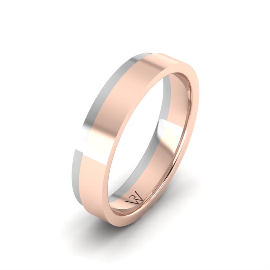 Classic mens wedding rings Stirring Rose Gold And White