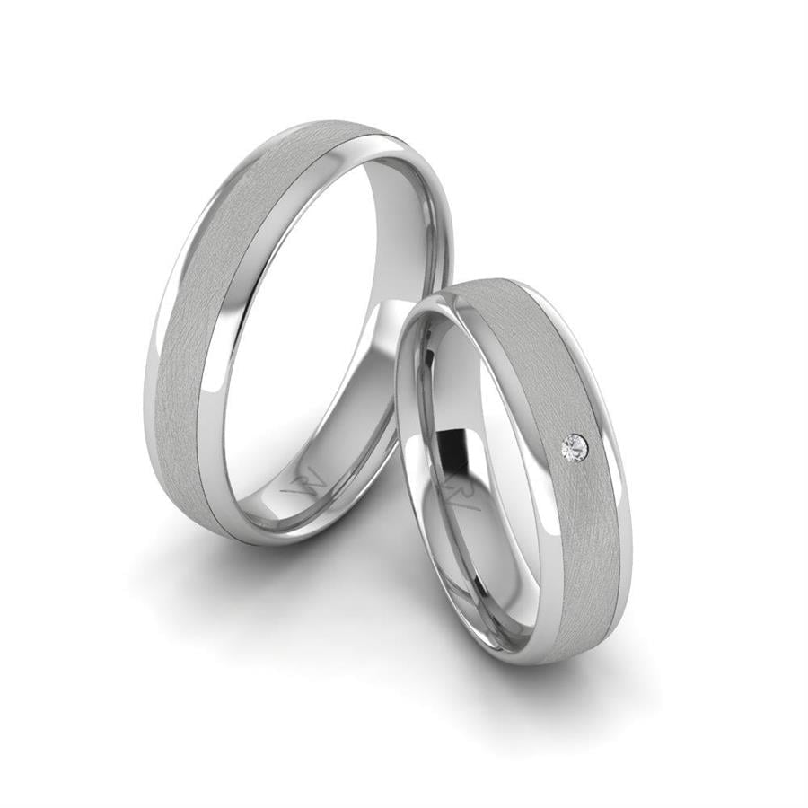 Alliances Couple en Platine Reflare Cristal de Swarovski