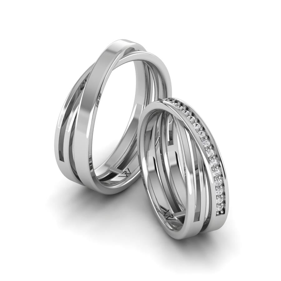 Silver wedding rings couple Cersei Silver
