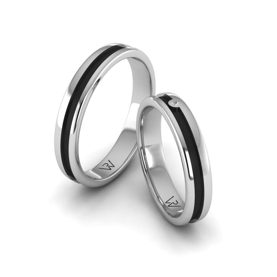 Silver wedding rings couple Sensual Caftan Silver