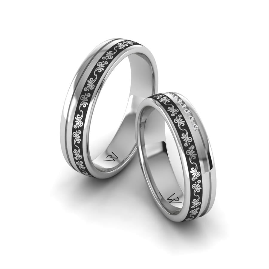 Modern wedding rings Alluring Light White Gold