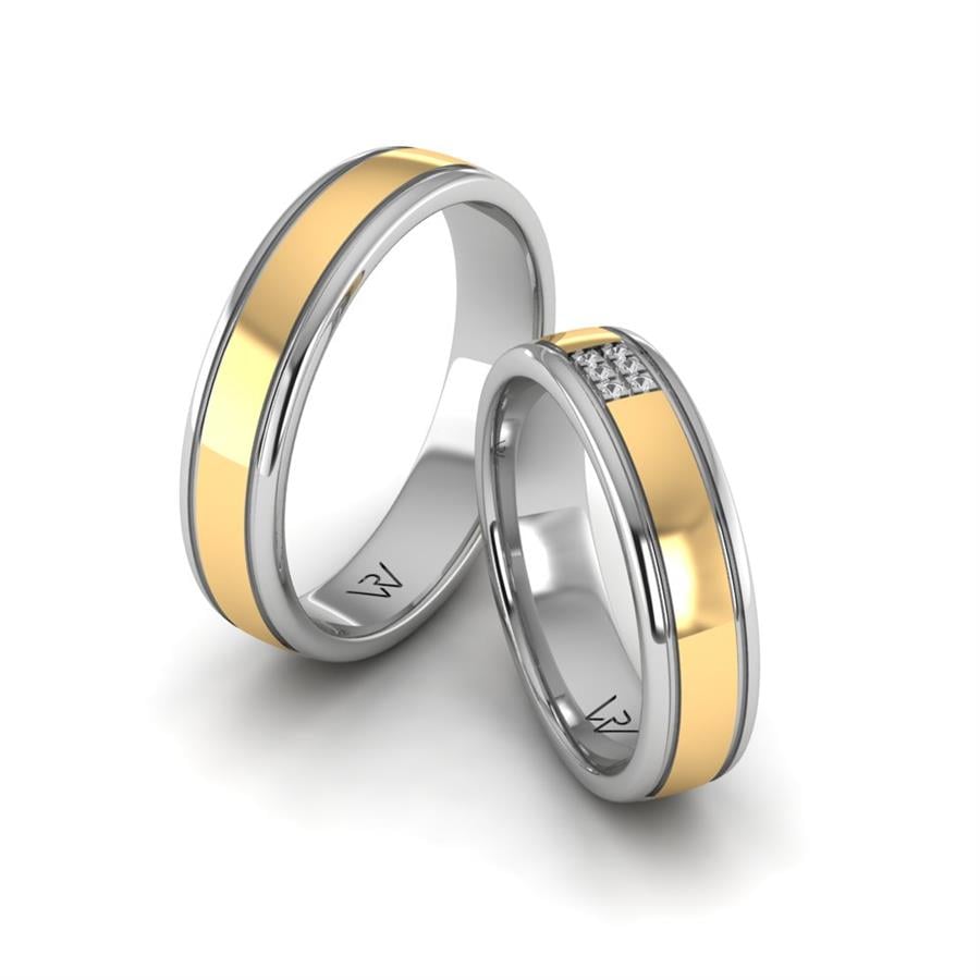 Alliances modernes Charming Choice Or Blanc Et Jaune