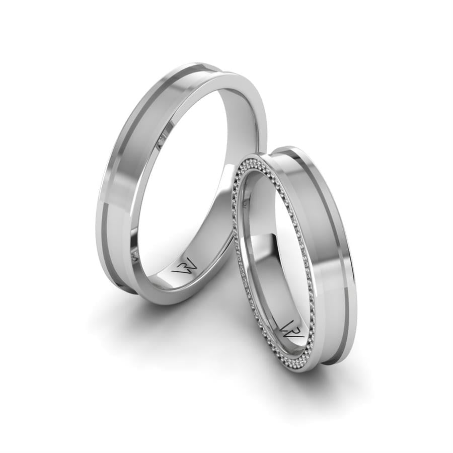 Daryl White Gold Modern Wedding Rings